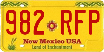 NM license plate 982RFP