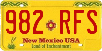 NM license plate 982RFS