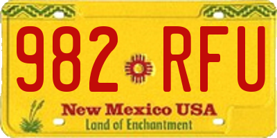 NM license plate 982RFU