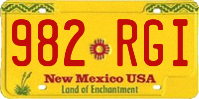 NM license plate 982RGI