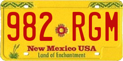 NM license plate 982RGM