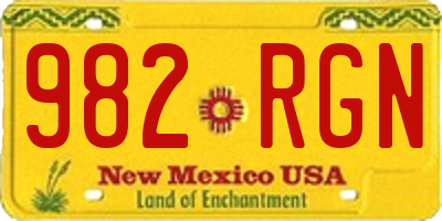 NM license plate 982RGN