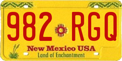 NM license plate 982RGQ