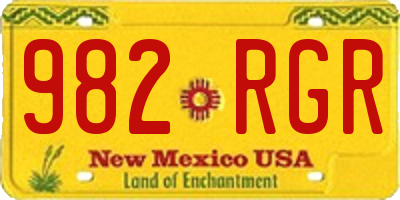 NM license plate 982RGR