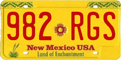 NM license plate 982RGS