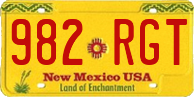 NM license plate 982RGT