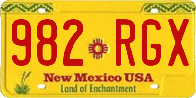 NM license plate 982RGX