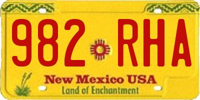 NM license plate 982RHA