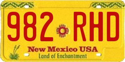 NM license plate 982RHD