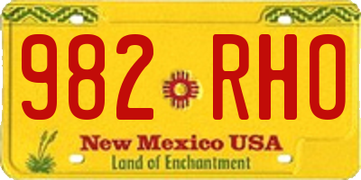 NM license plate 982RHO
