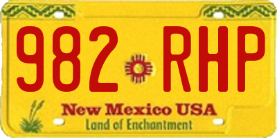 NM license plate 982RHP