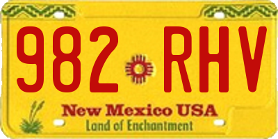 NM license plate 982RHV