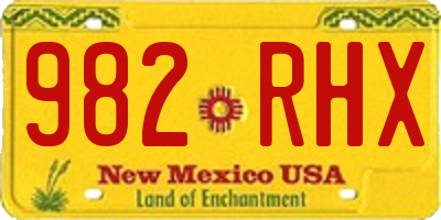 NM license plate 982RHX