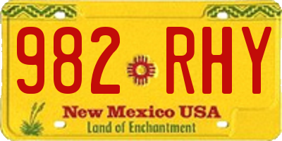 NM license plate 982RHY