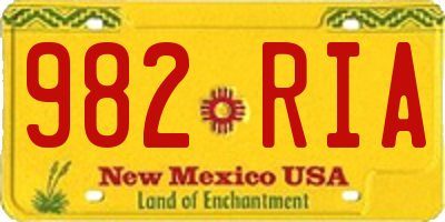 NM license plate 982RIA