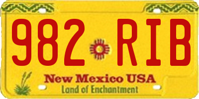 NM license plate 982RIB