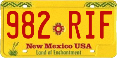 NM license plate 982RIF