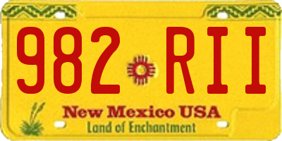 NM license plate 982RII