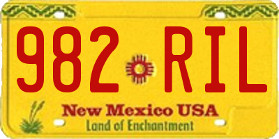 NM license plate 982RIL
