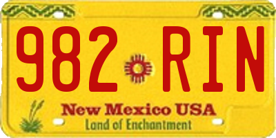 NM license plate 982RIN