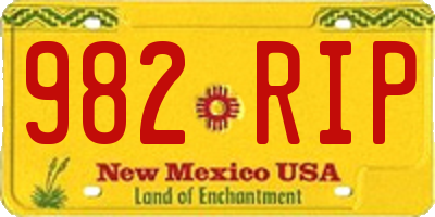 NM license plate 982RIP