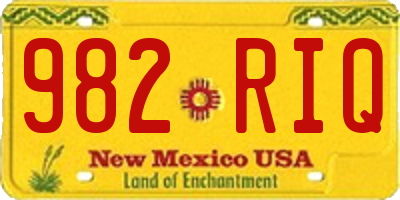NM license plate 982RIQ