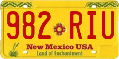 NM license plate 982RIU