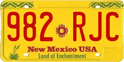 NM license plate 982RJC