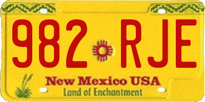 NM license plate 982RJE
