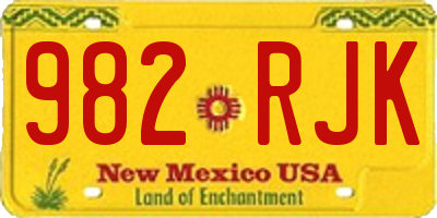 NM license plate 982RJK