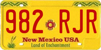 NM license plate 982RJR