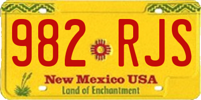 NM license plate 982RJS