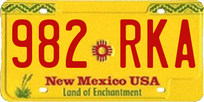 NM license plate 982RKA