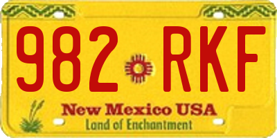 NM license plate 982RKF