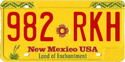 NM license plate 982RKH