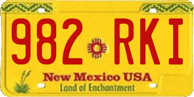 NM license plate 982RKI