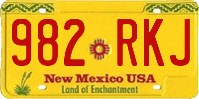 NM license plate 982RKJ