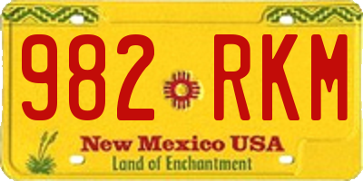 NM license plate 982RKM