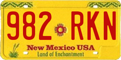 NM license plate 982RKN
