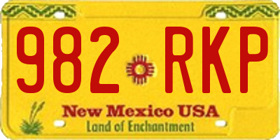 NM license plate 982RKP