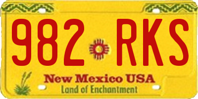 NM license plate 982RKS