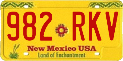 NM license plate 982RKV