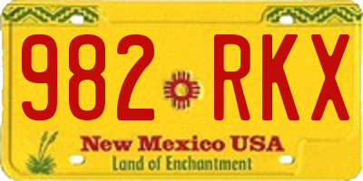 NM license plate 982RKX