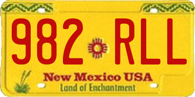 NM license plate 982RLL