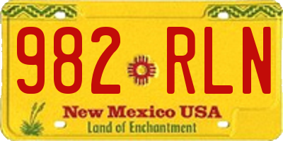 NM license plate 982RLN