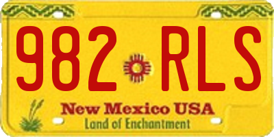 NM license plate 982RLS