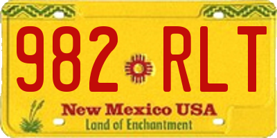 NM license plate 982RLT