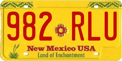 NM license plate 982RLU