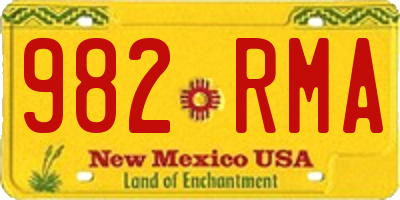 NM license plate 982RMA