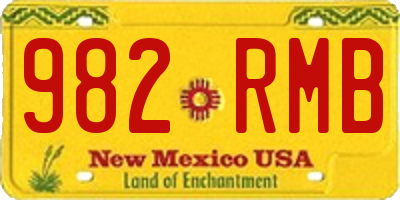 NM license plate 982RMB